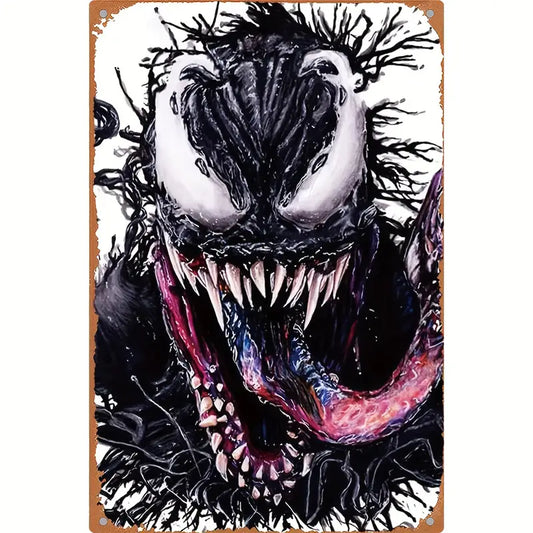 Unleash the Symbiote: Venom-Themed Metal Wall Art