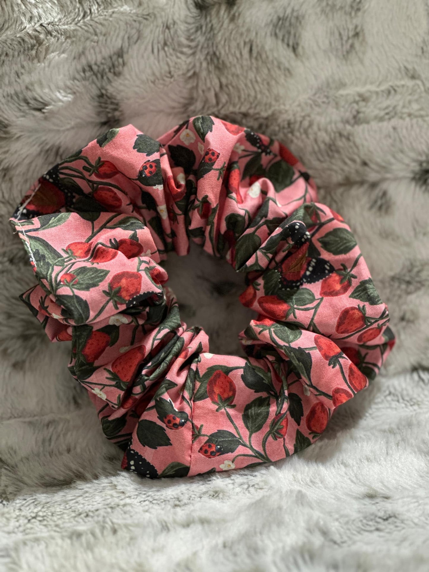 Strawberry & Butterfly Scrunchie